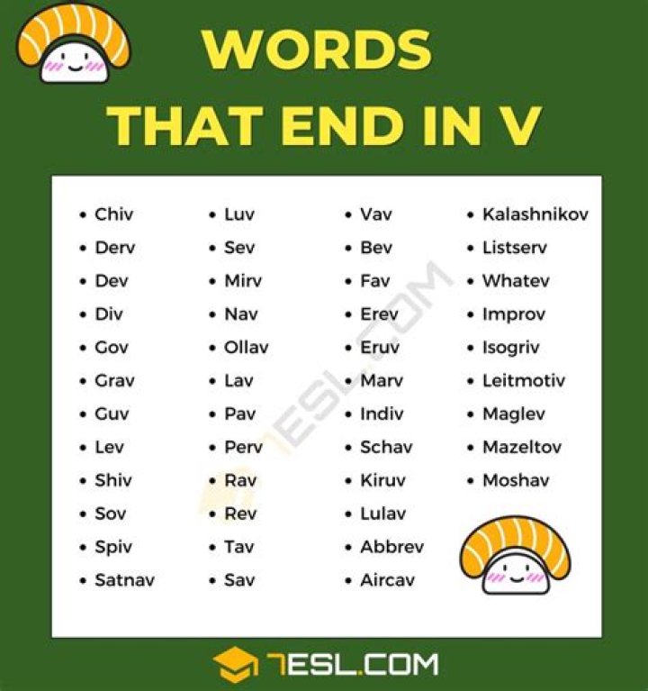 Is there a 2 letter word ending in V?